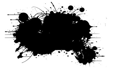 Grunge blob black isolated on a white background