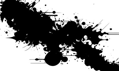 Grunge blob black isolated on a white background