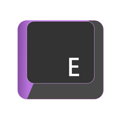 Single vector illustration, E button on the keyboard