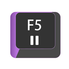 Single vector illustration, F5 button on the keyboard