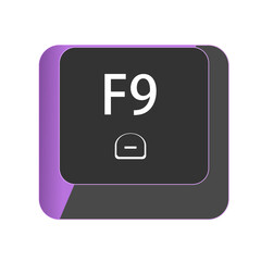 Single vector illustration, F9 button on the keyboard