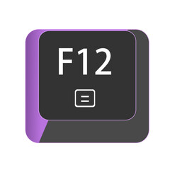 Single vector illustration, F12 button on the keyboard