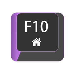 Single vector illustration, F10 button on the keyboard