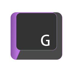 Single vector illustration, G button on the keyboard