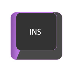 Single vector illustration, INS button on the keyboard