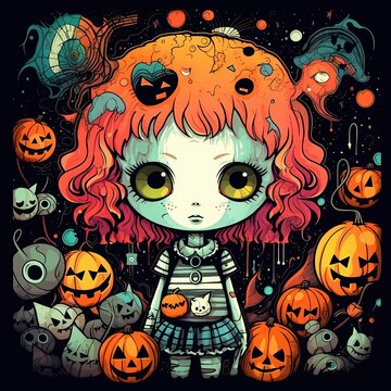 An illustration of Children's Halloween , AI Generated