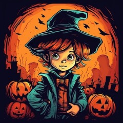 An illustration of Children's Halloween , AI Generated