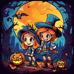 An illustration of Children's Halloween , AI Generated