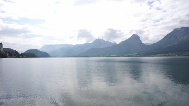 panorama of mountains and a beautiful lake