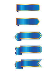 Fototapeta premium Collection of Luxury Blue with Gold Trim Ribbons, Elegant Decorative Banner Set for Premium Design