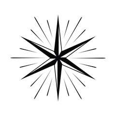 Star with Lines Rays Silhouette Style Icon, Vector Illustration for Modern Design