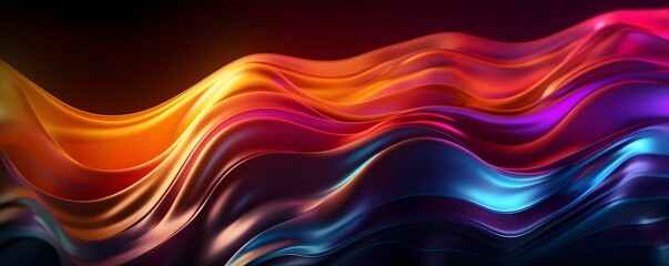 Obraz premium Colorful Wavy Liquid Background. 3D and Realistic Abstract Background. Generative AI