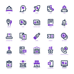 Merchandising Icon pack for your website design, logo, app, and user interface. Merchandising Icon mixed line and solid design. Vector graphics illustration and editable stroke.