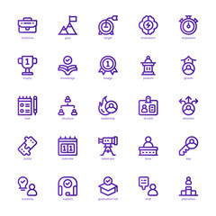 Coaching Icon pack for your website design, logo, app, and user interface. Coaching Icon basic line gradient design. Vector graphics illustration and editable stroke.