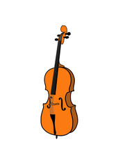 Ilustración Violoncello Violonchelo cello chelo cuerda frotada © Cecilia