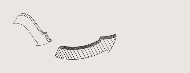 Template with flexible arrows in muted shades of beige and grey.