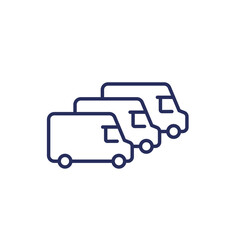 car fleet line icon with vans © nexusby