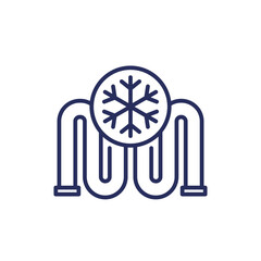 frozen pipe icon, line vector