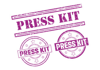 Press kit Rubber sign or Stamp, Grunge rubber Stamp, Sale badge Vintage old texture