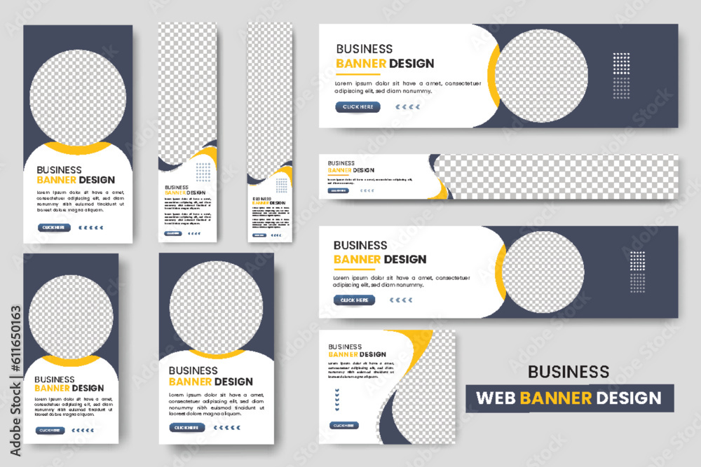 Wall mural abstract banner design web banner template set, horizontal header web banner, cover header backgroun