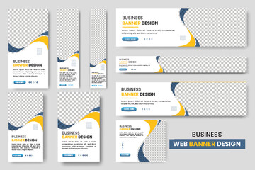 Abstract banner design web banner template Set, Horizontal header web banner, cover header background for website design, Social Media Cover ads banner, flyer  design template