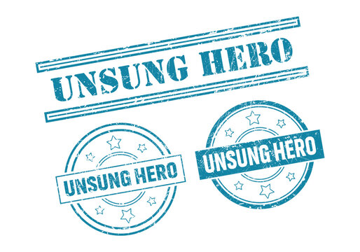 Unsung Hero Rubber sign or Stamp, Grunge rubber Stamp, Sale badge Vintage old texture