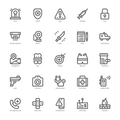 Security and Service Icon pack for your website design, logo, app, and user interface. Security and Service Icon outline design. Vector graphics illustration and editable stroke.