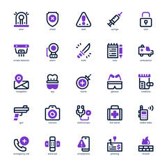 Security and Service Icon pack for your website design, logo, app, and user interface. Security and Service Icon mixed line and solid design. Vector graphics illustration and editable stroke.