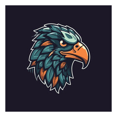 Eagle shaped mascot logo for a publishing company.