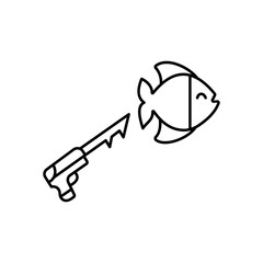 Fishery Vector Outline Vector Icon that can easily edit or modify

