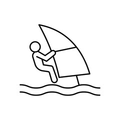 Surfing Vector Outline Vector Icon that can easily edit or modify

