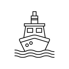 Ship Vector Outline Vector Icon that can easily edit or modify

