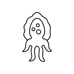 Sea creature Vector Outline Vector Icon that can easily edit or modify

