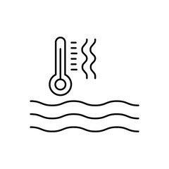 Sea temperature Vector Outline Vector Icon that can easily edit or modify

