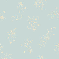 Pastels Oriental Floral Seamless Pattern Design Background