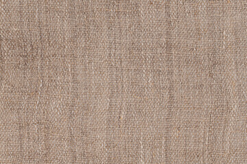 Fototapeta na wymiar Linen crumpled texture natural fabric background closeup