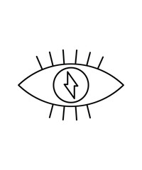 eye with electricity icon, vector best line icon.