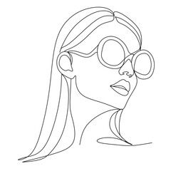 Abstract Woman one line illustration. 