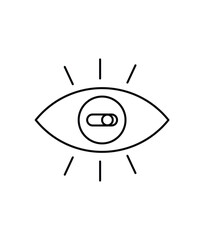 eye with switch icon, vector best line icon.