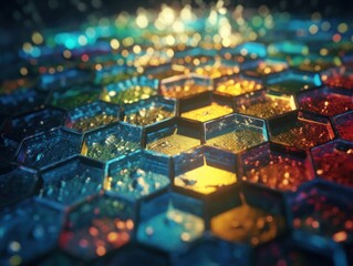 An endless fractals made of translucent multicolored crystals natural gemstone Generative AI technology.
