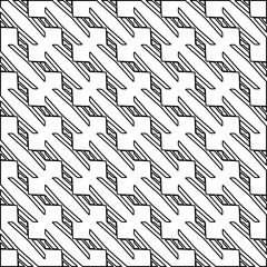 Stylish texture with figures from lines.
Abstract geometric black and white pattern for web page, textures, card, poster, fabric, textile. Monochrome graphic repeating design. 