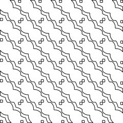 Stylish texture with figures from lines.
Abstract geometric black and white pattern for web page, textures, card, poster, fabric, textile. Monochrome graphic repeating design. 