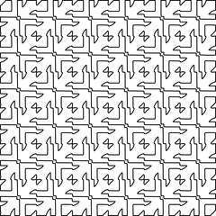 Stylish texture with figures from lines.
Abstract geometric black and white pattern for web page, textures, card, poster, fabric, textile. Monochrome graphic repeating design. 