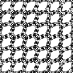 Stylish texture with figures from lines.
Abstract geometric black and white pattern for web page, textures, card, poster, fabric, textile. Monochrome graphic repeating design. 