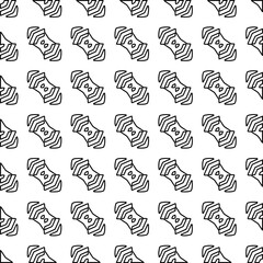 Stylish texture with figures from lines.
Abstract geometric black and white pattern for web page, textures, card, poster, fabric, textile. Monochrome graphic repeating design. 