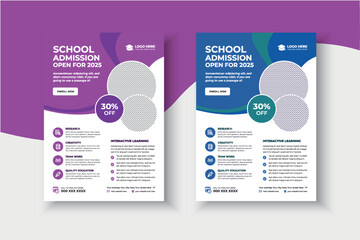 Creative and modern school Kids Education Flyer. Kids Back to School Education Admission Poster Layout Template, Back to School Flyer, School Admission Template, Education Flyer and Poster Design.