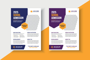 Creative and modern school Kids Education Flyer. Kids Back to School Education Admission Poster Layout Template, Back to School Flyer, School Admission Template, Education Flyer and Poster Design.