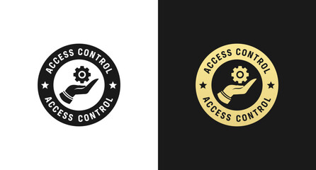 Access control sign or Access control stamp vector isolated in flat style. Best Access control sign vector for product packaging design element. Access control stamp for service design element.