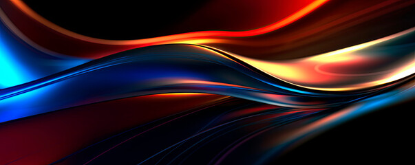 a colorful abstract image of a curved shape, in the style of dark black and indigo