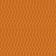 orange background with yellow wavy lines. hand-drawn parallel lines. geometric pattern.